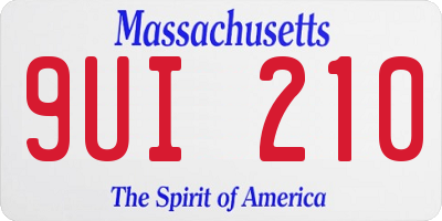 MA license plate 9UI210