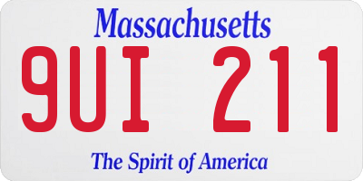 MA license plate 9UI211