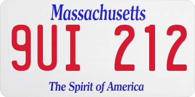 MA license plate 9UI212