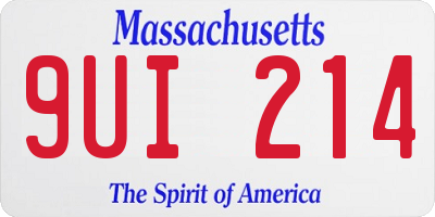 MA license plate 9UI214