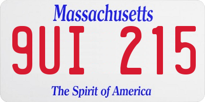 MA license plate 9UI215