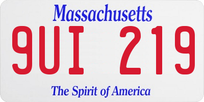MA license plate 9UI219