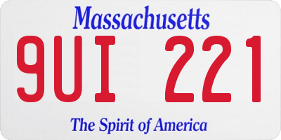 MA license plate 9UI221