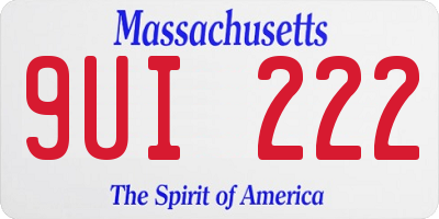 MA license plate 9UI222