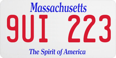 MA license plate 9UI223