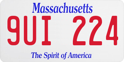 MA license plate 9UI224