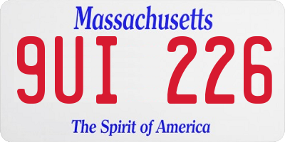MA license plate 9UI226