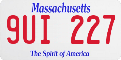 MA license plate 9UI227