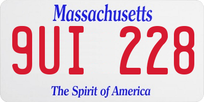 MA license plate 9UI228