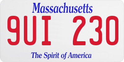 MA license plate 9UI230