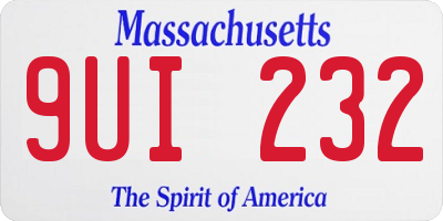 MA license plate 9UI232