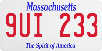 MA license plate 9UI233