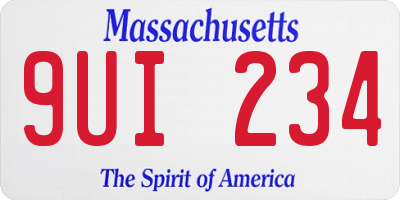 MA license plate 9UI234