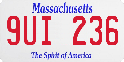MA license plate 9UI236