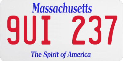 MA license plate 9UI237