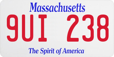 MA license plate 9UI238