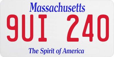 MA license plate 9UI240