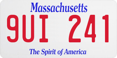 MA license plate 9UI241