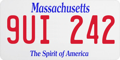 MA license plate 9UI242