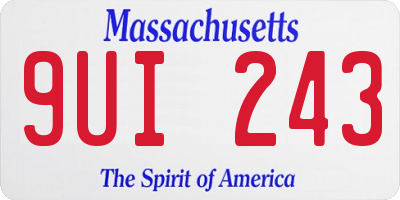 MA license plate 9UI243