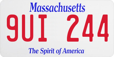 MA license plate 9UI244