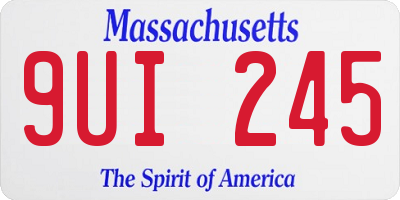 MA license plate 9UI245