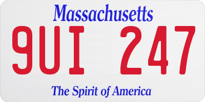 MA license plate 9UI247
