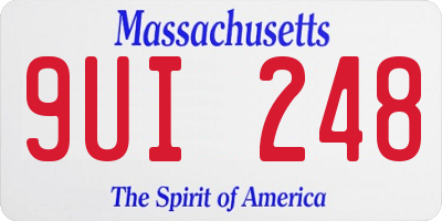 MA license plate 9UI248