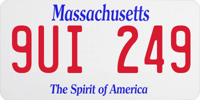 MA license plate 9UI249
