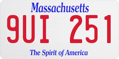 MA license plate 9UI251