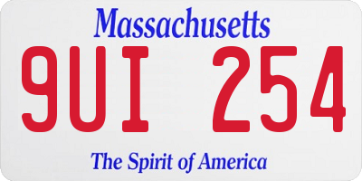 MA license plate 9UI254