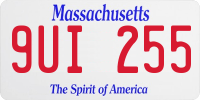 MA license plate 9UI255