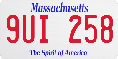 MA license plate 9UI258