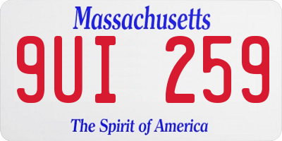 MA license plate 9UI259