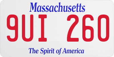 MA license plate 9UI260