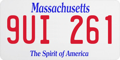 MA license plate 9UI261