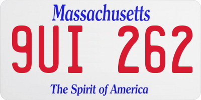 MA license plate 9UI262