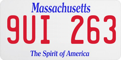 MA license plate 9UI263