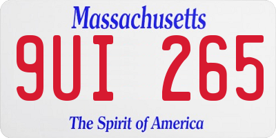 MA license plate 9UI265