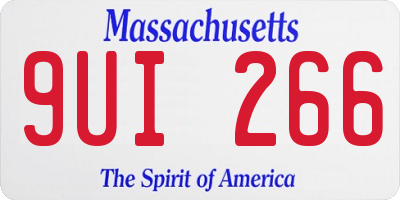 MA license plate 9UI266