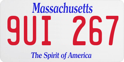 MA license plate 9UI267