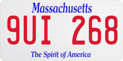 MA license plate 9UI268