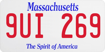 MA license plate 9UI269