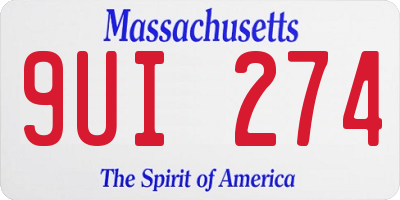 MA license plate 9UI274