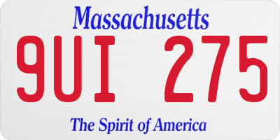 MA license plate 9UI275