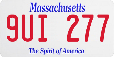 MA license plate 9UI277