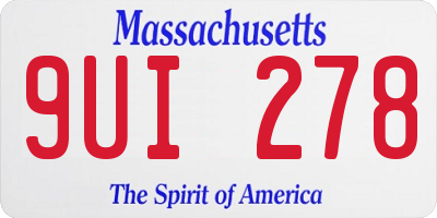 MA license plate 9UI278