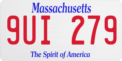 MA license plate 9UI279