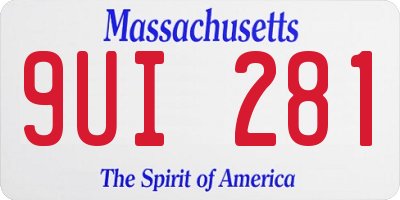 MA license plate 9UI281