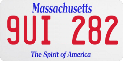 MA license plate 9UI282